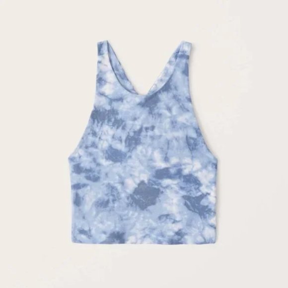Wash Effect Contour Cross-Back Tie Dye Cloud Sky Tank Crop Cropped Hippie Cami - Picture 2 of 10